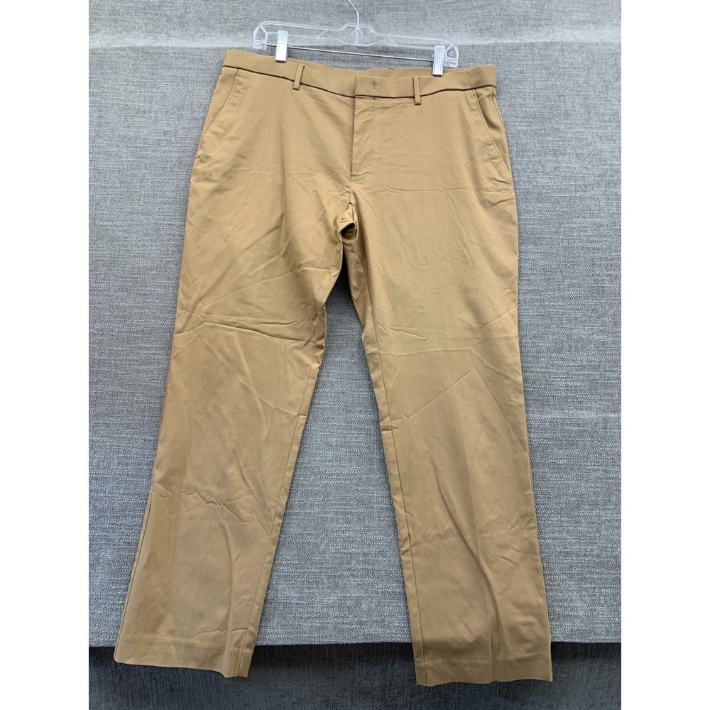 Tommy Hilfiger Dress Pants Mens 38x30 Tan Mid Rise Straight Leg Business Formal